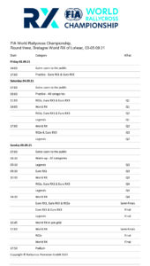 horaire 2021